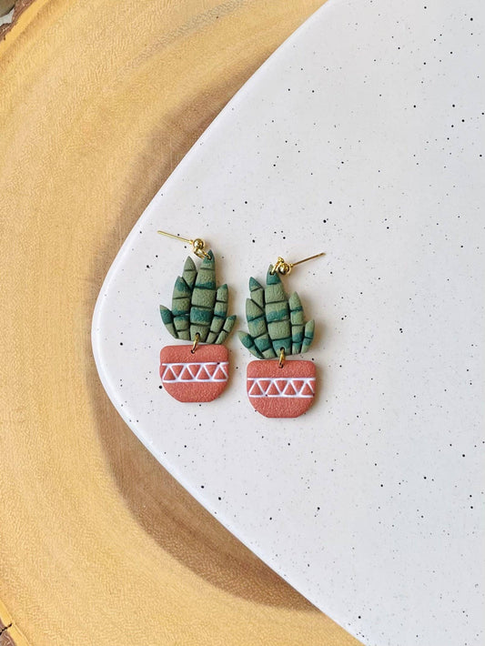 Snake Plant Earrings